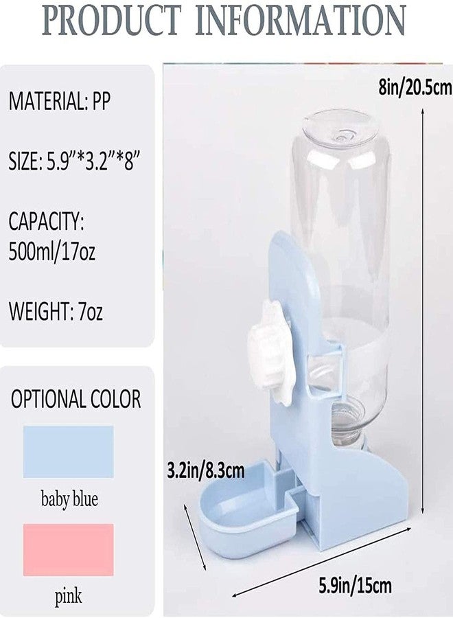 kathson 2PCS Rabbit Water Bottle, 17oz Hanging Water Fountain Automatic Dispenser No Leak WaterFeeder for Bunny Chinchilla Guinea Pig Hedgehog Ferret - Image 3